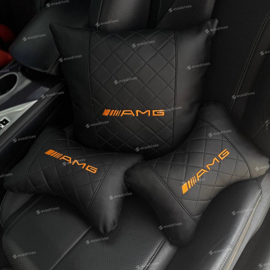 Подушка підголівник автомобільна, виготовлена ​​з еко шкіри, 2 шт