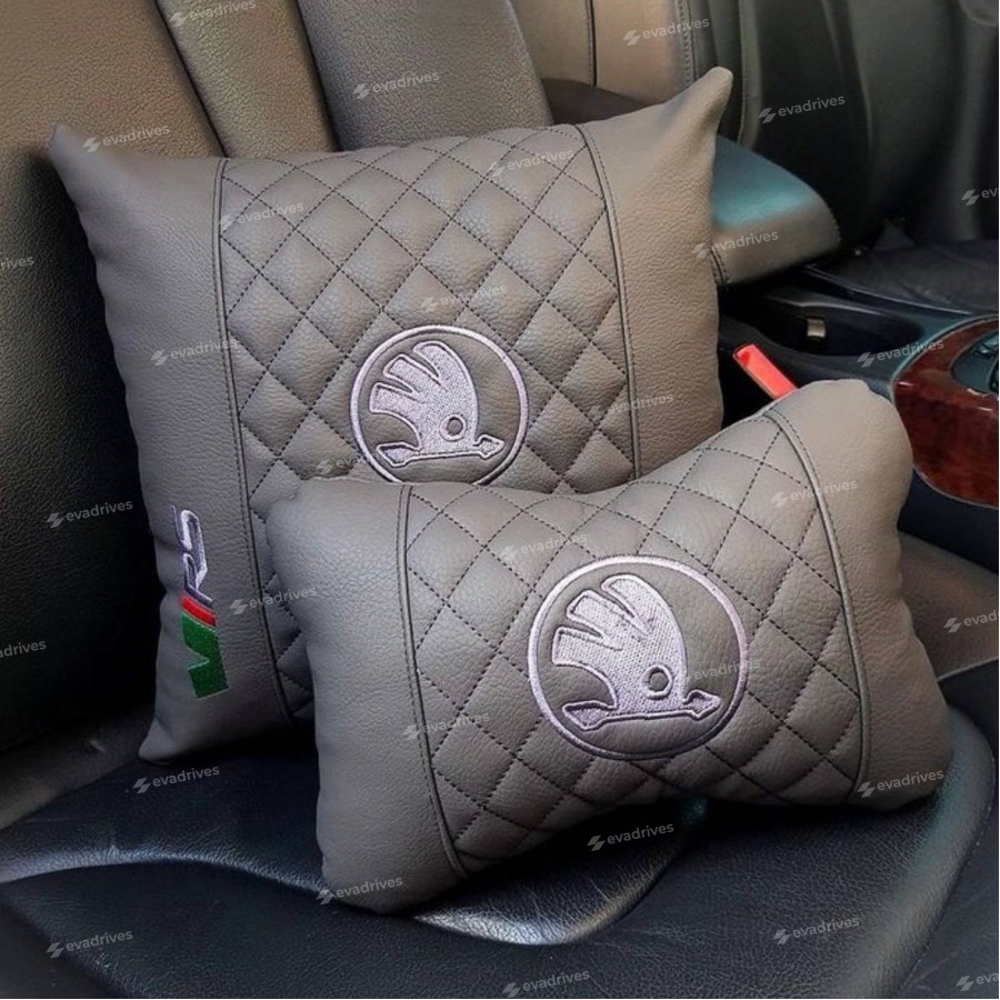 Подушка підголівник автомобільна, виготовлена ​​з еко шкіри, 2 шт