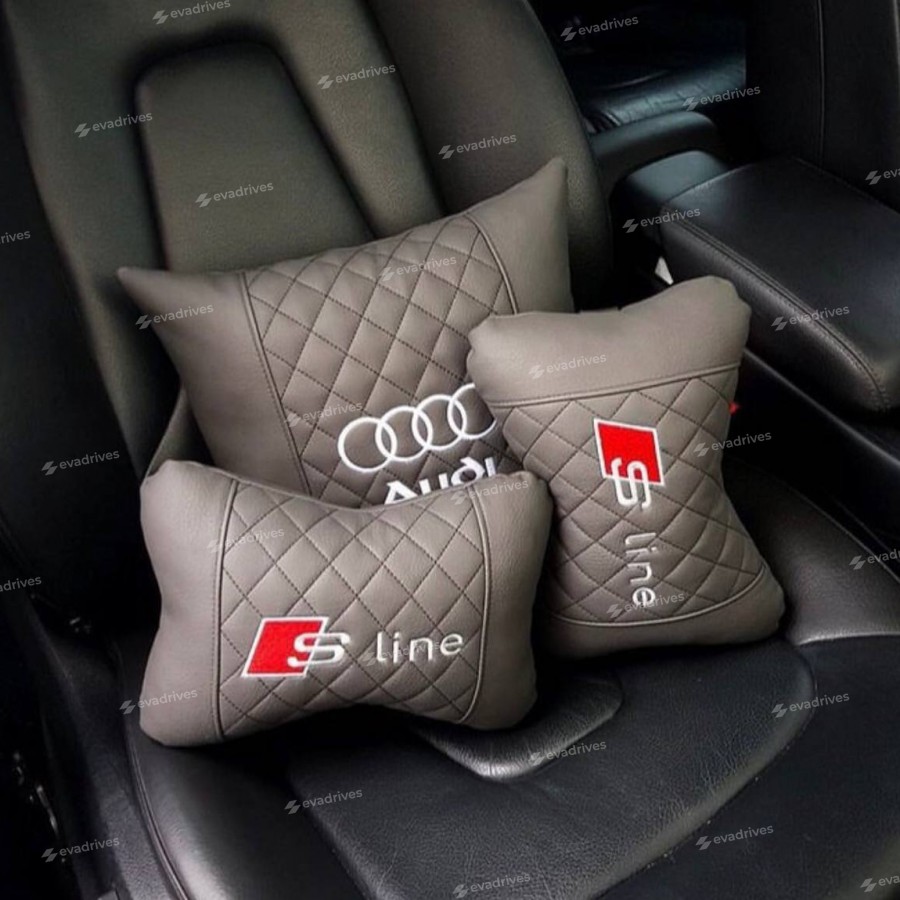 Подушка підголівник автомобільна, виготовлена ​​з еко шкіри, 2 шт