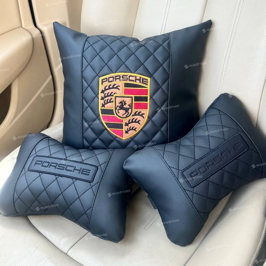 Подушка підголівник автомобільна, виготовлена ​​з еко шкіри, 2 шт