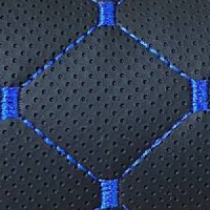 Чорний прошитий синьою ниткою  