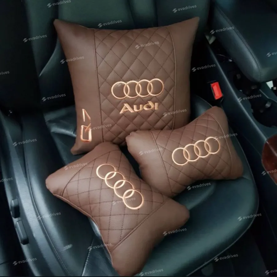 Подушка підголівник автомобільна, виготовлена ​​з еко шкіри, 2 шт